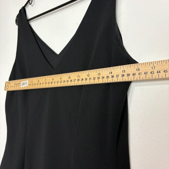 VTG Sheri Martin New York Black V-Neck Cocktail Formal Dress Size 12 Sheer Hem - Picture 4 of 7